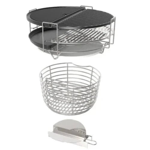 IQ GRILLS® — μεγάλο 22 ίντσες - ψησταριά Kamado με πλήρη αξεσουάρ — μαύρο άνθρακα