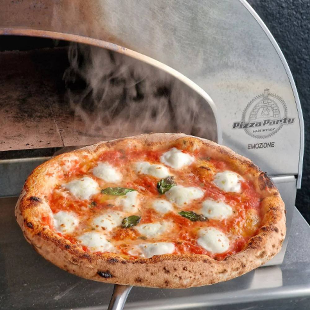 Pizza Party® Emozione φούρνος πίτσας υγραερίου για 2 πίτσες — πέτρα Saputo Biscotto