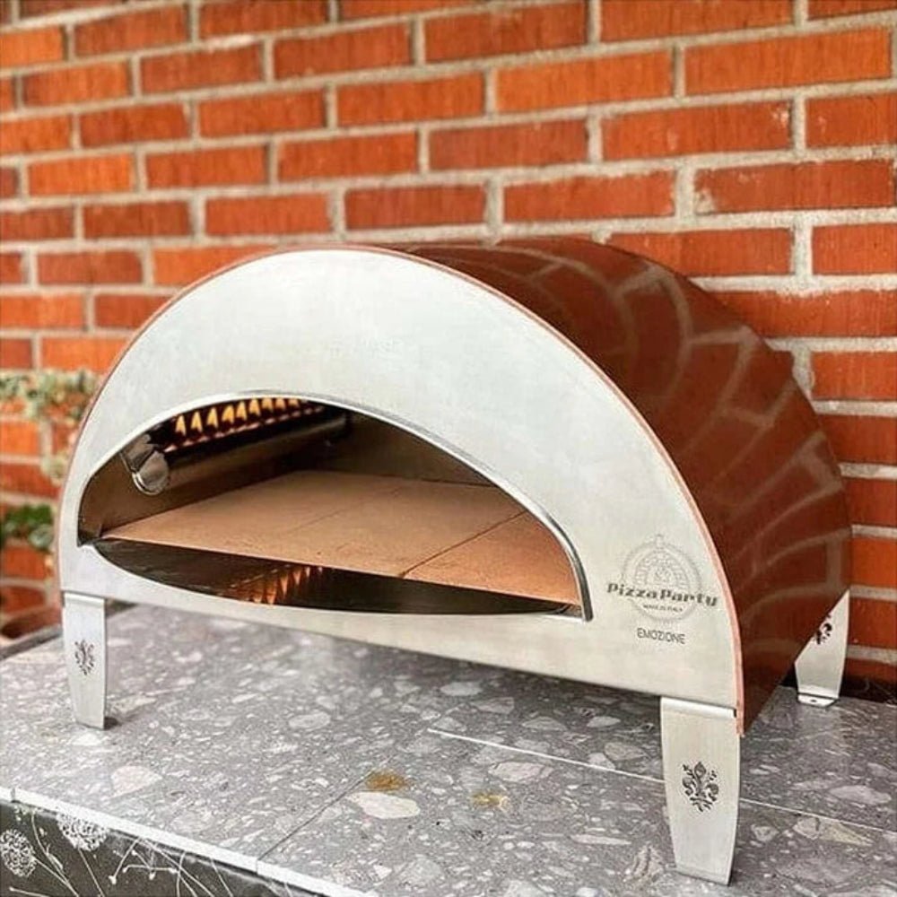 Pizza Party® Emozione φούρνος πίτσας υγραερίου για 2 πίτσες — πέτρα Saputo Biscotto
