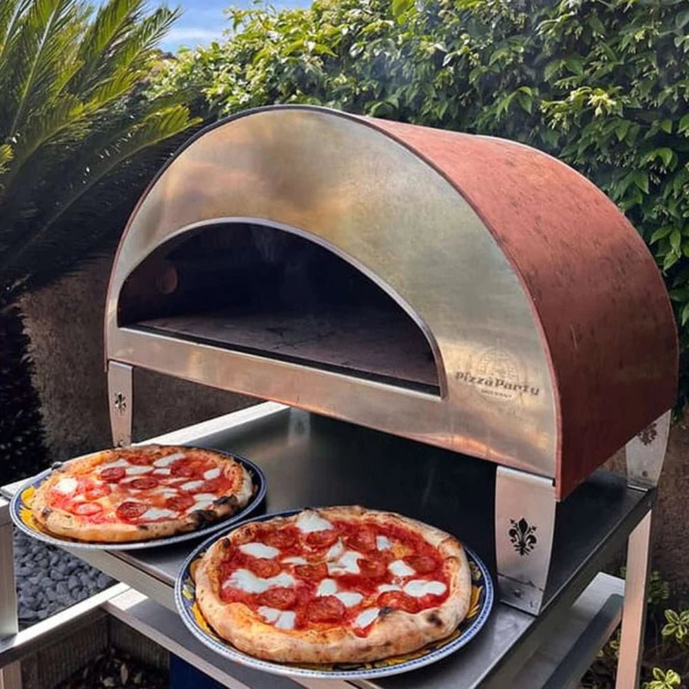 Pizza Party® Emozione φούρνος πίτσας υγραερίου για 2 πίτσες — πέτρα Saputo Biscotto