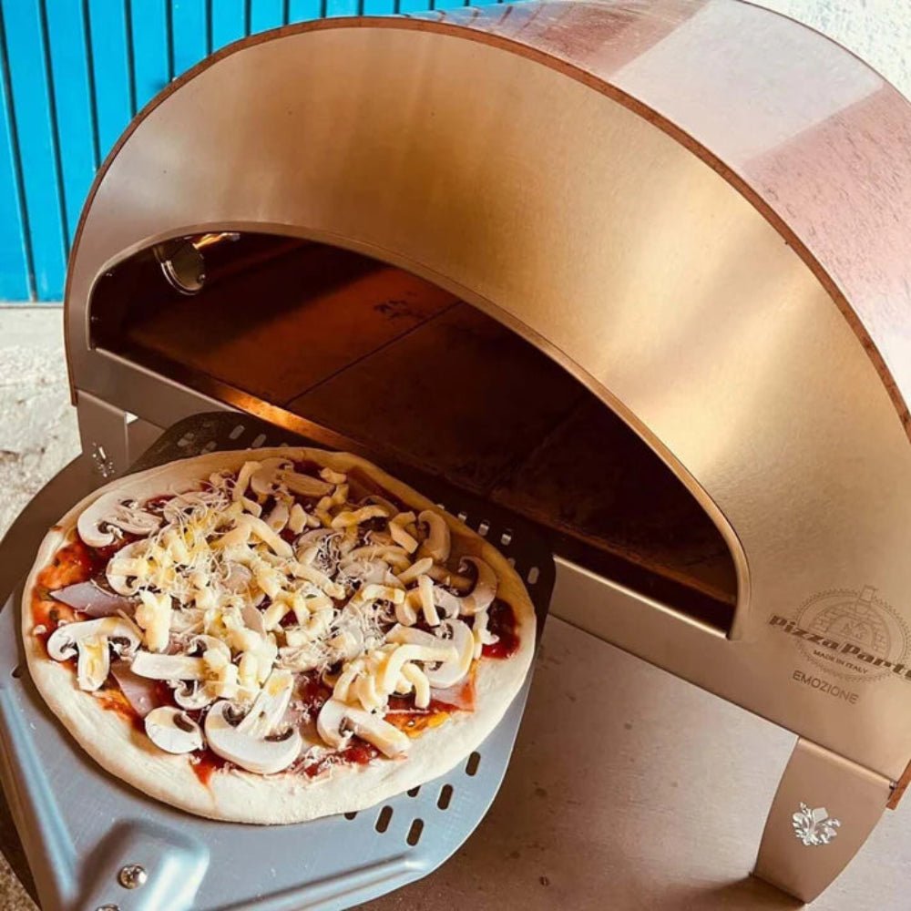 Pizza Party® Emozione φούρνος πίτσας υγραερίου για 2 πίτσες — πέτρα Saputo Biscotto