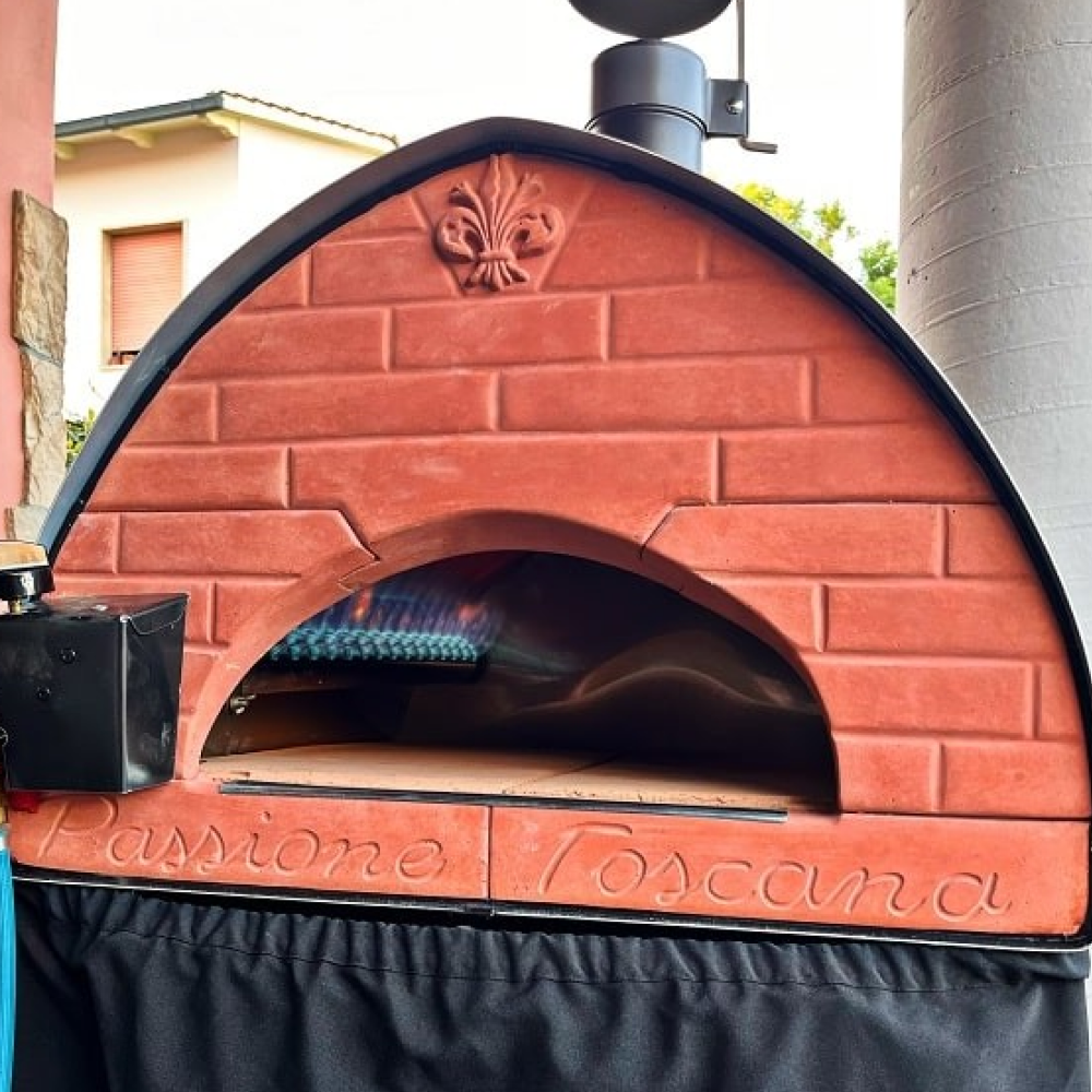 Pizza Party® Bollore φούρνος πίτσας ξύλου και υγραερίου για 2 πίτσες — πυρίμαχη πέτρα