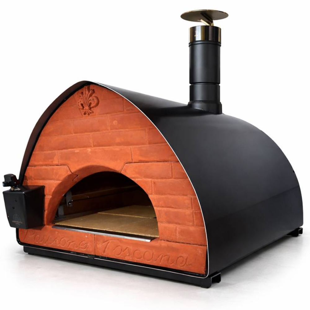 Pizza Party® Passione φούρνος πίτσας ξύλου και υγραερίου για 4 πίτσες — πυρίμαχη πέτρα