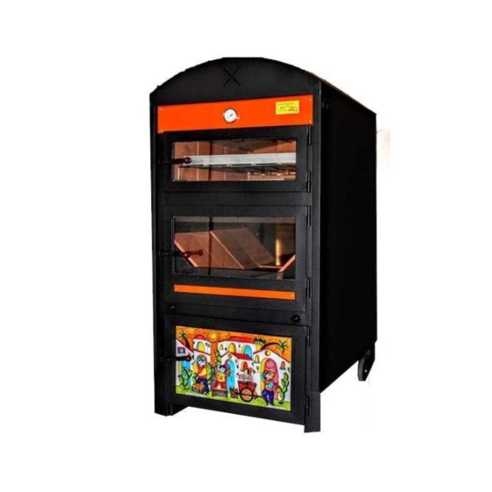 Edil Planet Forni® Forno Della Nonna ξυλόφουρνος με πόρτα διπλού τζαμιού — πλήρες πακέτο αξεσουάρ / χωρίς καμινάδα