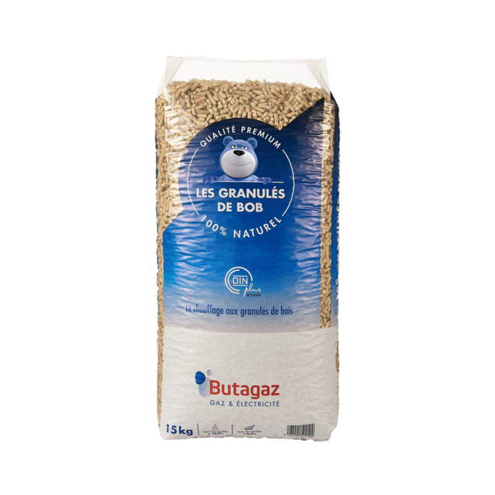Pellet Butagaz DIN+ 100 % ξύλο κωνοφόρων – παλέτα με 66 σάκους των 15 kg